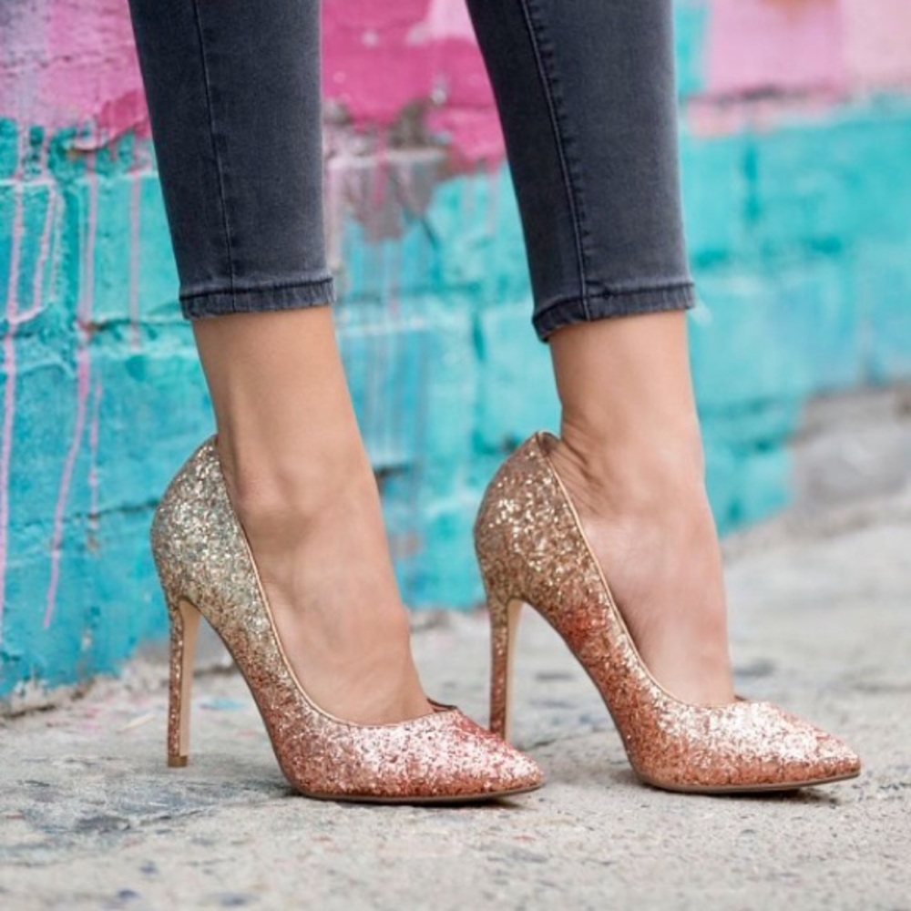 brand new pink glitter stilettos